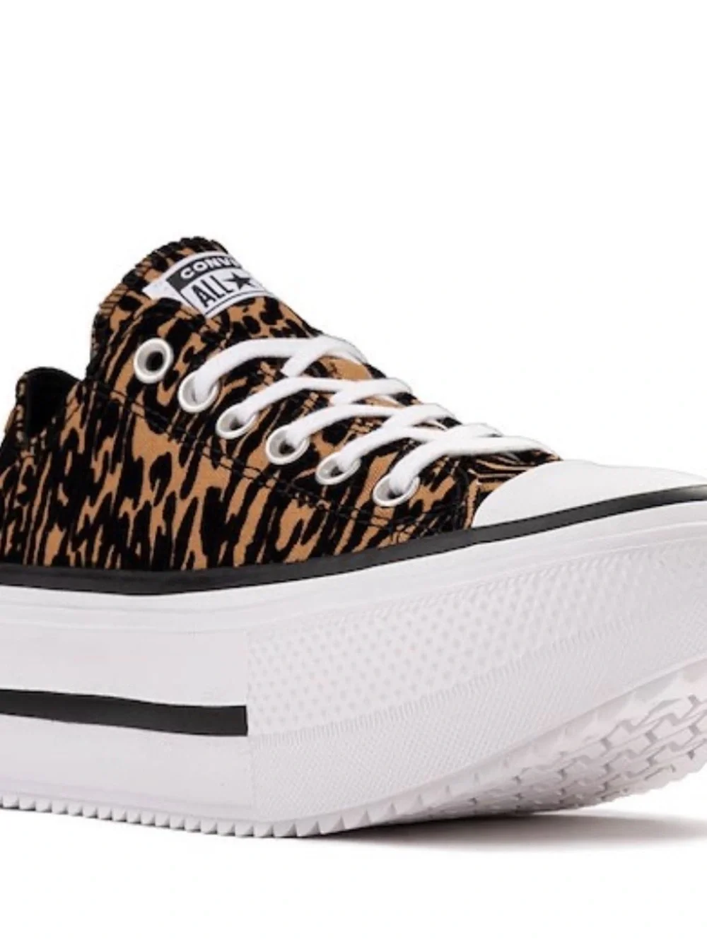 Converse Chuck Taylor All Star Double Stack Low-Top Sneaker in Leopard